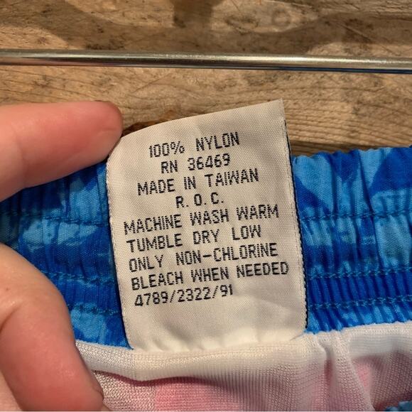 VINTAGE NWT Deadstock Surf Gear Neon 80's Swim Trunks Pink/Blue Size XL 40-42 - Picture 8 of 10